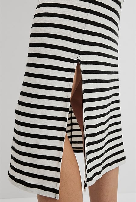 Stripe Linen Jersey Dress