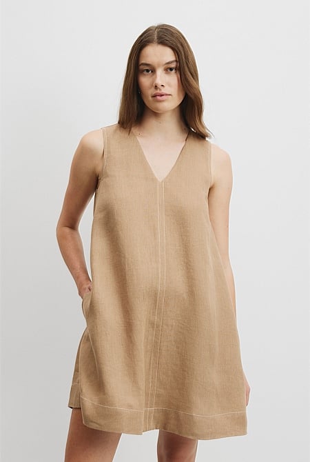 Organically Grown Linen A-Line Mini Dress