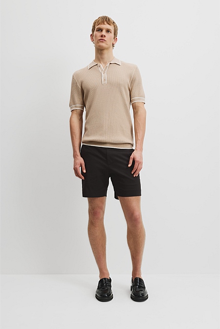 Australian Cotton Blend Tipped Knit Polo