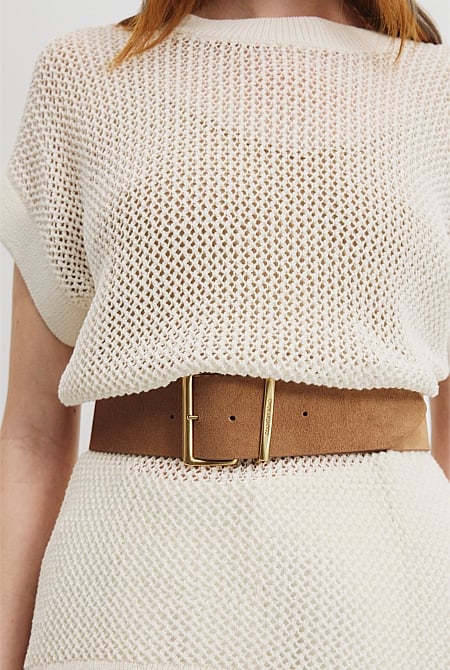 Wide Suede Belt