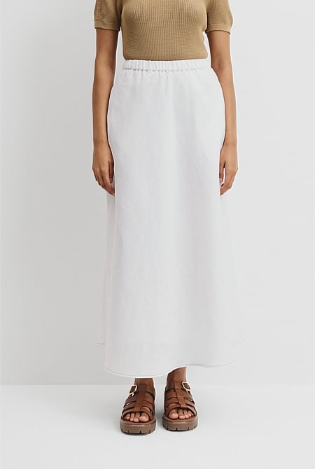 Organically Grown Linen Pull-On Skirt