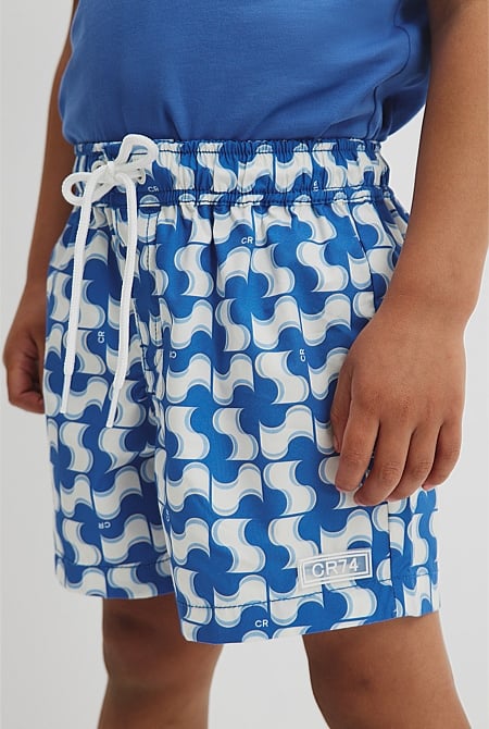 Recycled Blend Wavy Geometric Board Short