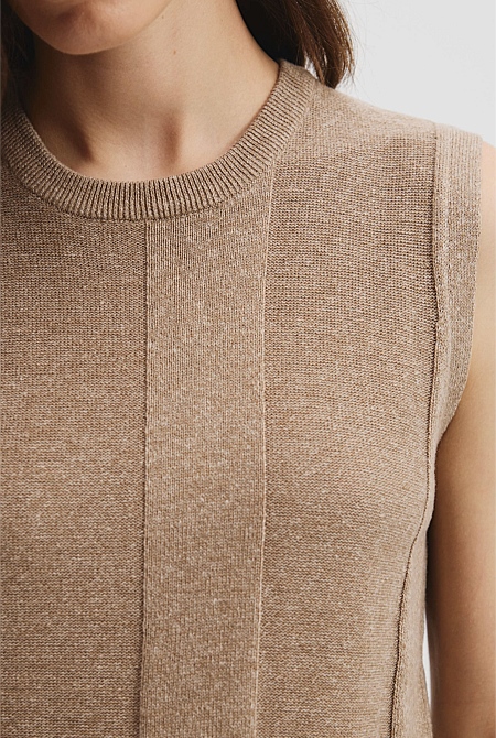 Organically Grown Cotton Linen Crew Tank