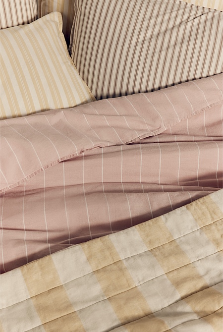 Brae Australian Cotton Stripe Queen Quilt Cover