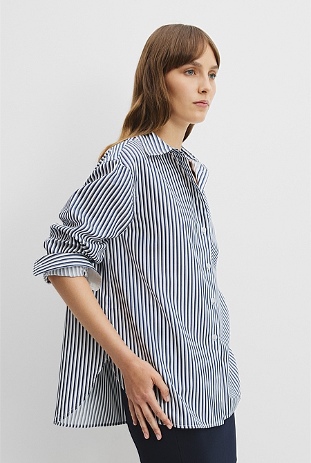 Australian Cotton Stripe Oxford Shirt