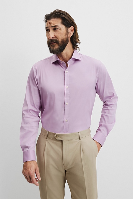 Tailored Fit Cotton Blend Stretch Shirt