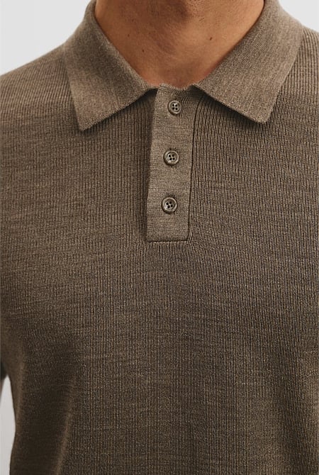 Verified Australian Merino Rib Button Polo