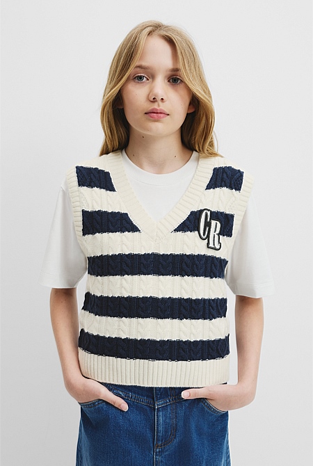 Teen Crop Knit Vest