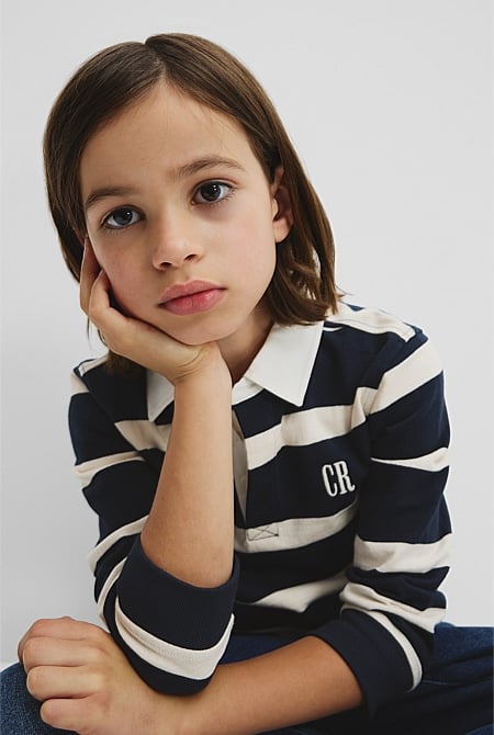 Organically Grown Cotton Stripe Rugby Top