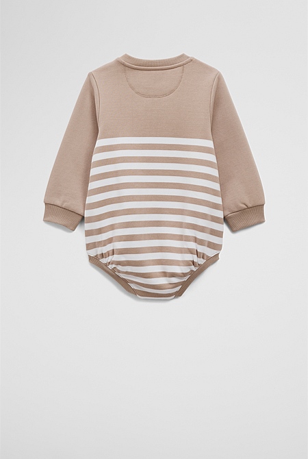 Organically Grown Cotton Logo Oversized Long Sleeve Bodysuit