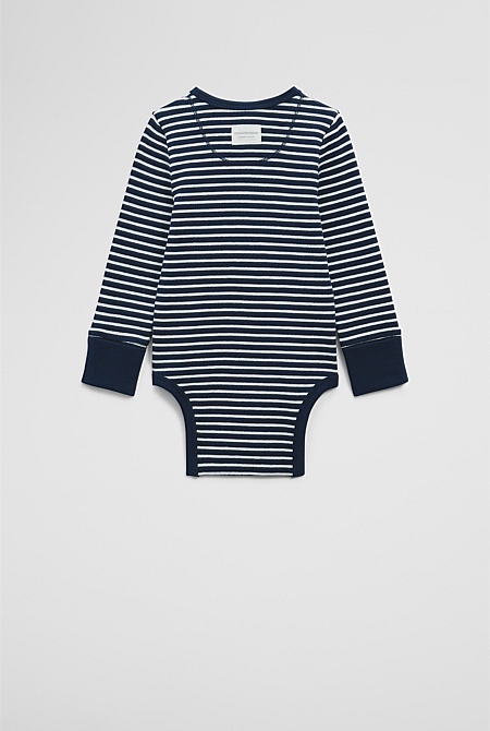 Organically Grown Cotton Rib Long Sleeve Bodysuit