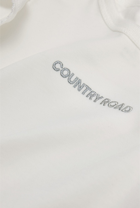 Cotton Frill Rib Long Sleeve Bodysuit
