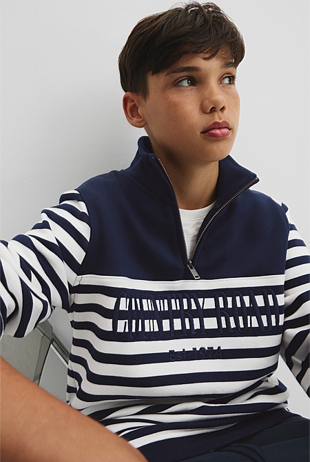 Teen Australian Cotton Heritage Half Zip Sweat