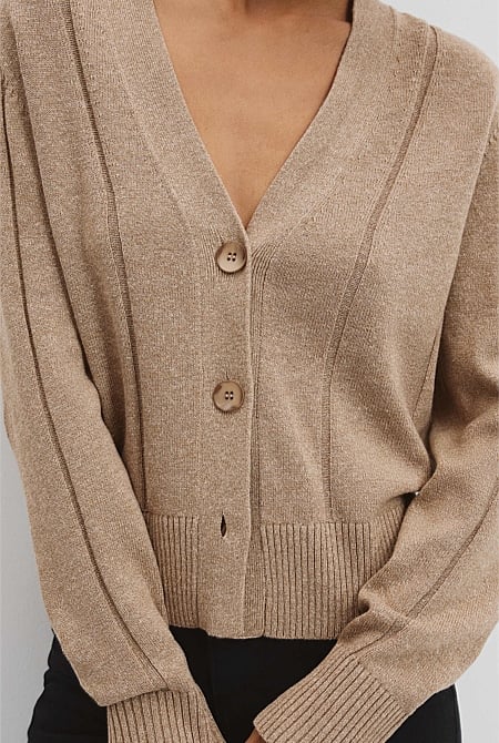 Organically Grown Cotton Linen Knit Cardigan