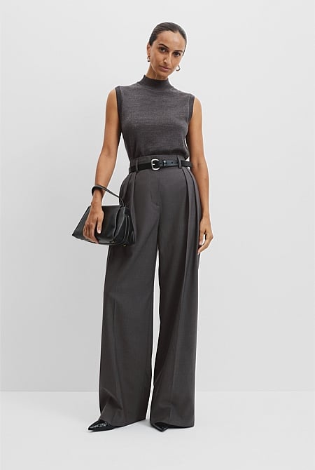 Pleat Wool Pant