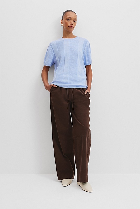 Organically Grown Cotton Linen Knit T-Shirt