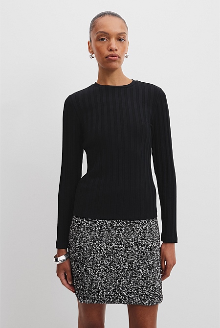 Wide Rib Long Sleeve T-Shirt
