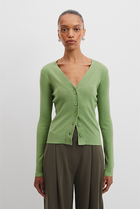 Australian Merino Wool Silk Cardigan