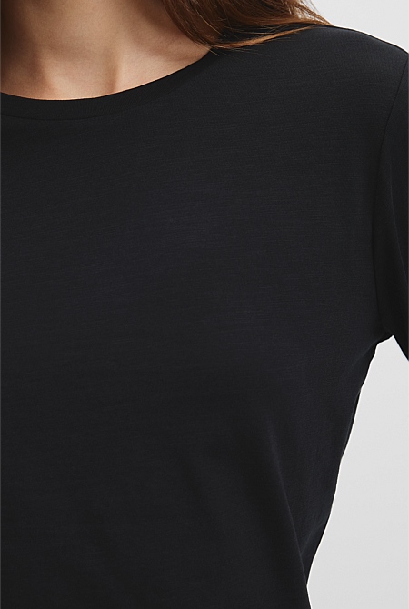 Australian Good Earth Cotton Textured Slub T-Shirt