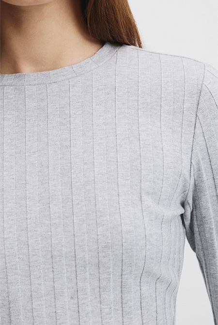 Wide Rib Long Sleeve T-Shirt
