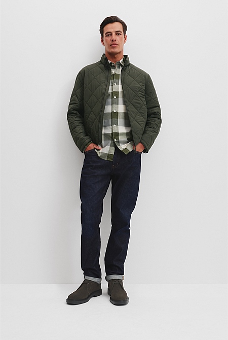 Recycled Polyester Funnel Neck Quilted Jacket
