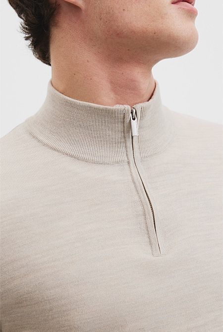 Verified Australian Merino Wool Half Zip Knit