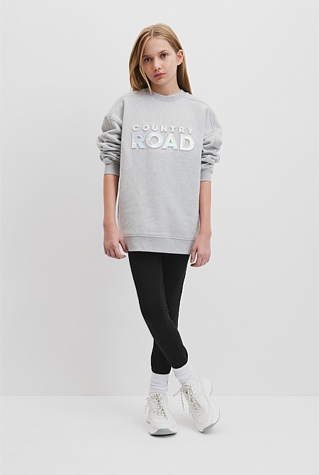 Teen Australian Cotton Panelled Logo Sweat