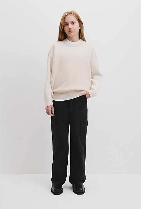 Teen Organically Grown Cotton Blend Modern Logo Knit