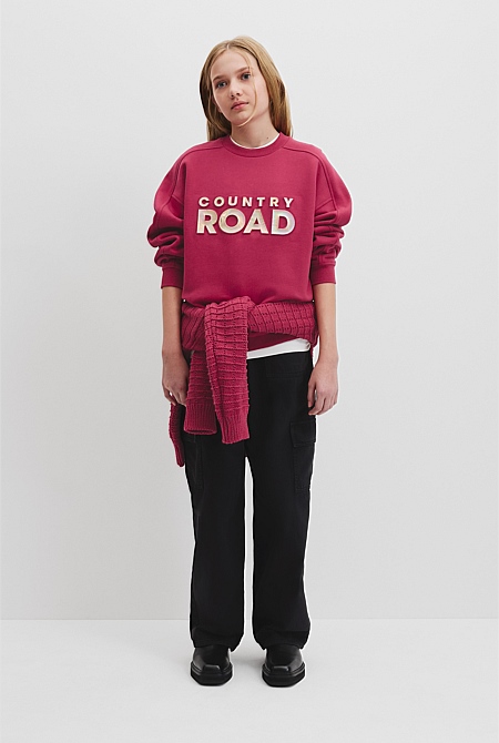 Teen Australian Cotton Panelled Logo Sweat