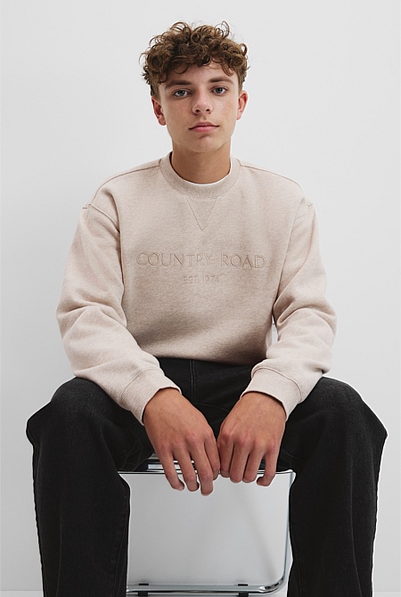 Teen Australian Cotton Logo Crew Neck Sweat