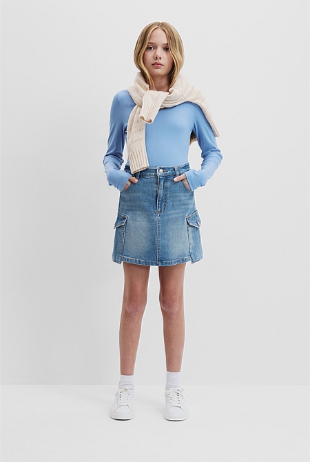 Teen Rib Crop Long Sleeve T-Shirt