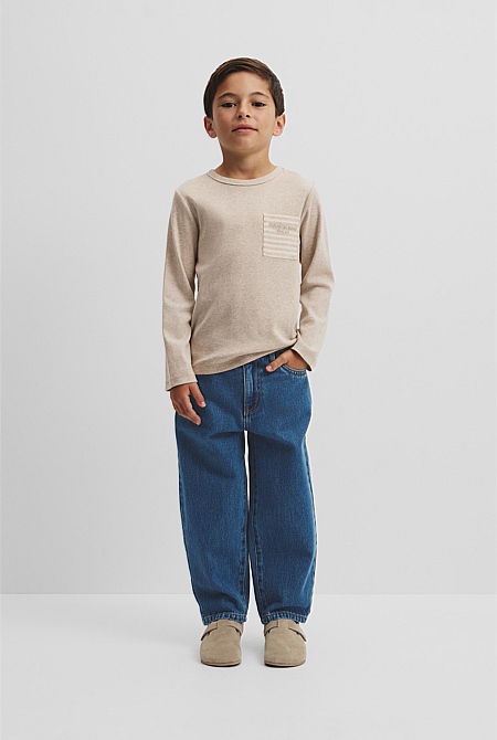 Cotton Long Sleeve Pocket T-Shirt