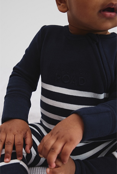 Organically Grown Cotton Logo Zip Jumpsuit