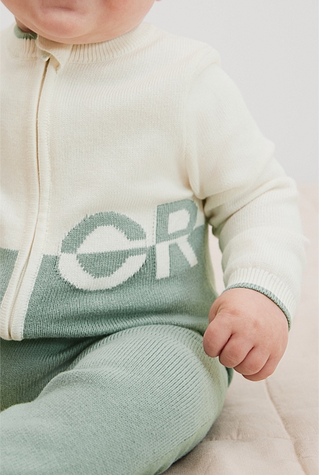 Organically Grown Cotton Logo Knit Jumpsuit