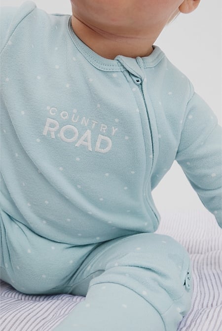 Organically Grown Cotton Logo Zip Jumpsuit