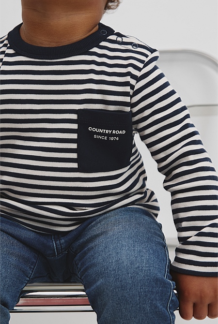 Organically Grown Cotton Long Sleeve Pocket T-Shirt