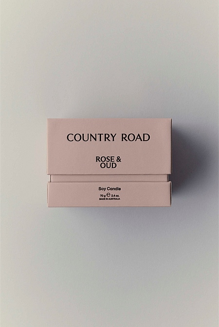 Australian Made Rose & Oud Candle 70g