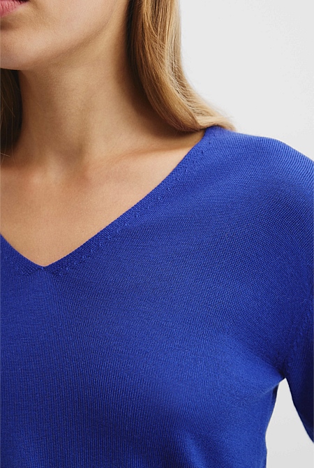 Verified Australian Merino Wool V-Neck Knit
