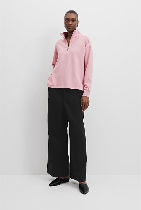 Australian Cotton Zip Collar Sweat