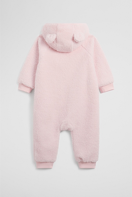 Recycled Polyester Sherpa Hooded Jumpsuit