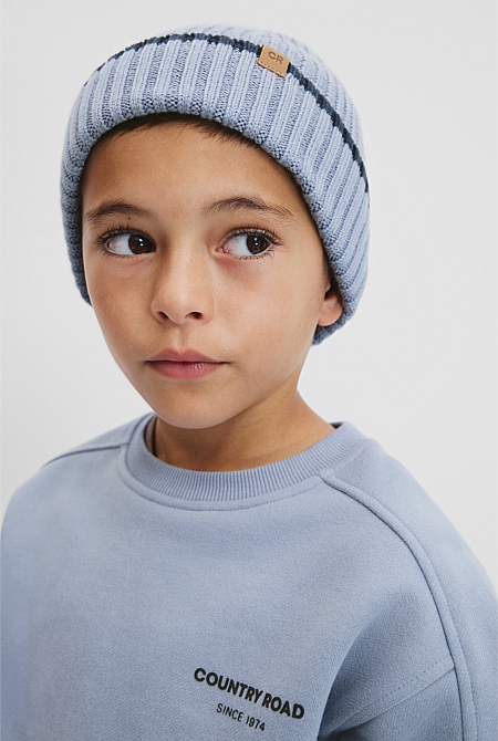 Stripe Rib Knit Beanie