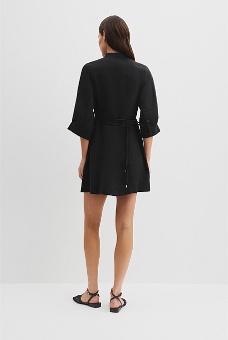 Linen Shirt Mini Dress