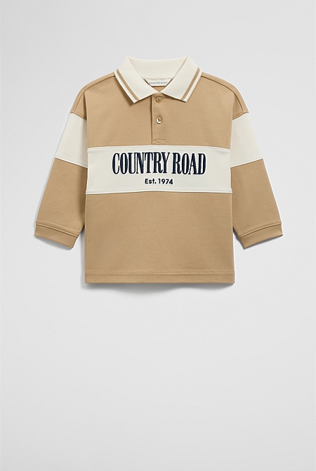 Organically Grown Cotton Logo Rugby T-Shirt