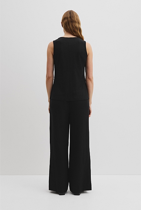 Linen Scoop Neck Tank