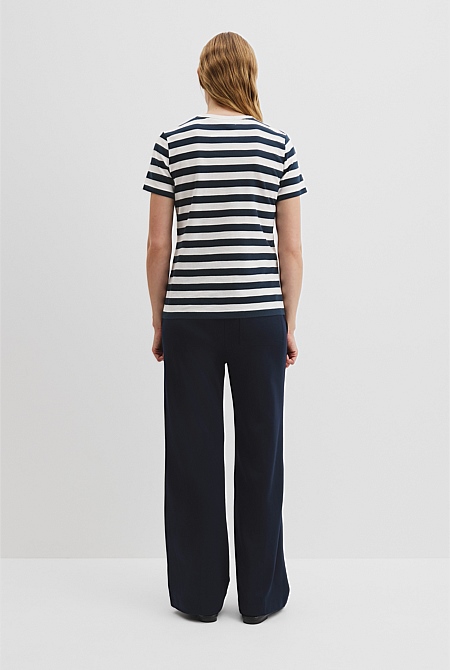 Australian Cotton Slub Stripe Short Sleeve T-Shirt