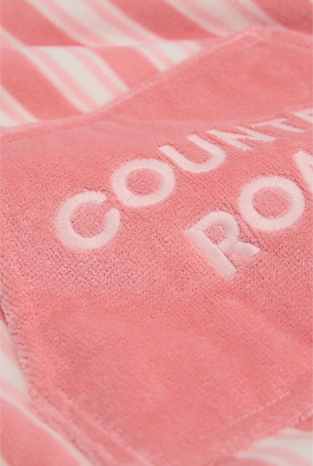 Cotton Stripe Logo Poncho
