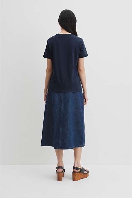 Australian Good Earth Cotton Slub Short Sleeve T-Shirt