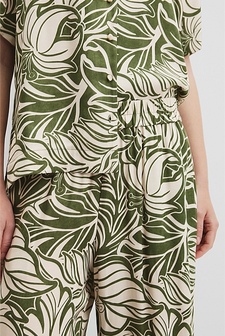 Print Pull On Cupro Pant