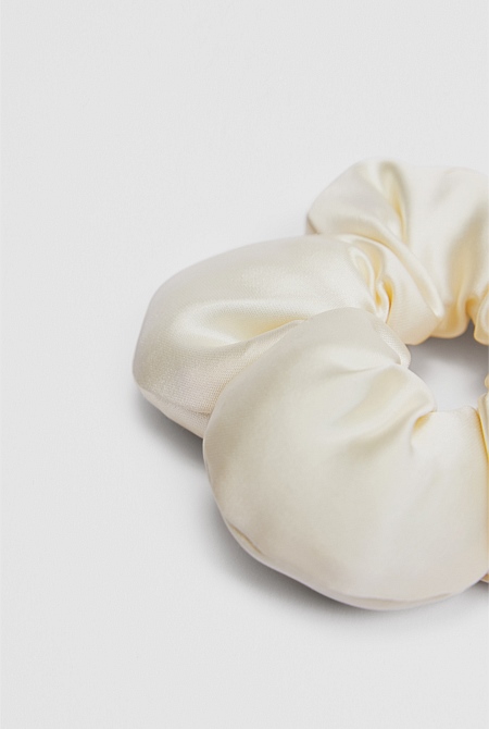 Satin Flower Scrunchie