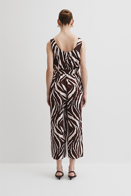 Linen Printed Jumpsuit